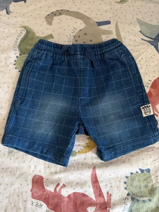 Pantalones cortos vaqueros a cuadros 2-3 años