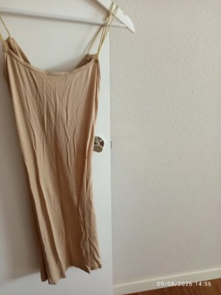 Vestido Sinequanone beige y dorado