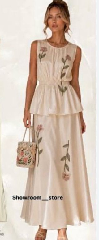 Vestido Satinado Flores Zara