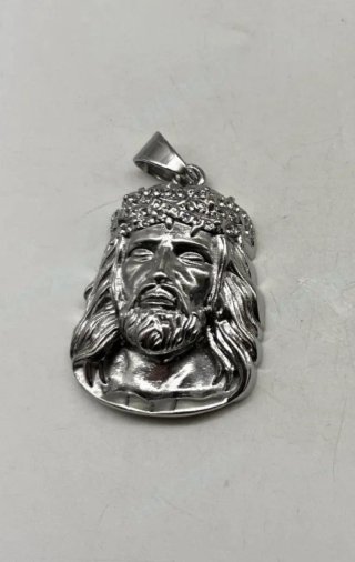 Colgante Jesucristo Plateado con circonitas 5A