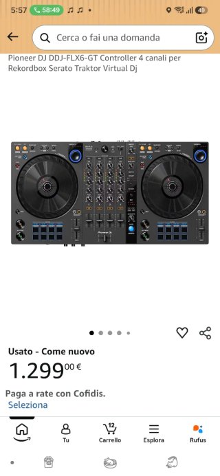 Pioneer DDJ-FLX6-GT Controller 4 canali