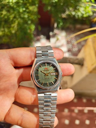Reloj Orient Automático Verde y Plateado