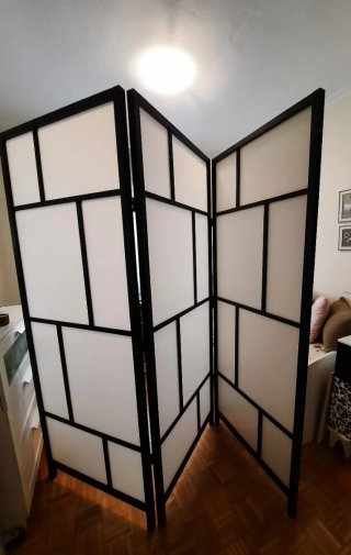 Biombo Ikea RISÖR Blanco/Negro 216x185 cm