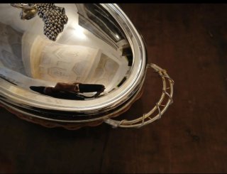 Pirofila Pyrex con coperchio e manici silver plate