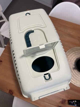 Transportín para mascotas beige y verde