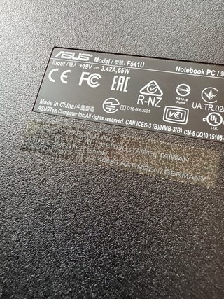 Portátil ASUS F541U Negro/Gris