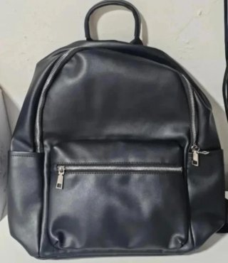 Mochila Negra Mujer PU Gran Capacidad