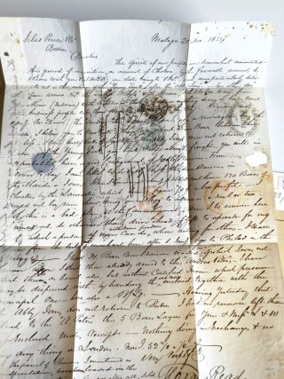 Antigua carta manuscrita Baring Brothers 1854