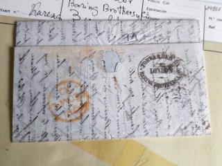 Antigua carta manuscrita Baring Brothers 1854