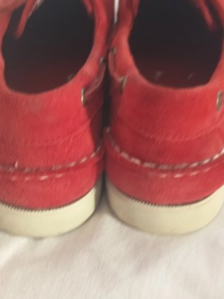 Náuticos Sebago Unisex Piel Ante Rojo