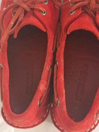 Náuticos Sebago Unisex Piel Ante Rojo