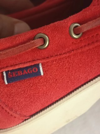 Náuticos Sebago Unisex Piel Ante Rojo
