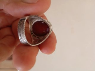 Anillo Plata 925 Ágata Roja