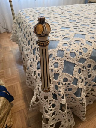 Cama Vintage Luis XVI Rejilla Años 70