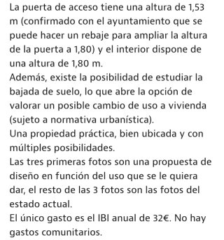 Garaje, trastero con opción a vivienda
