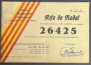 ATENEU DEMOCRÀTIC VERDAGUER - 1933 - República.