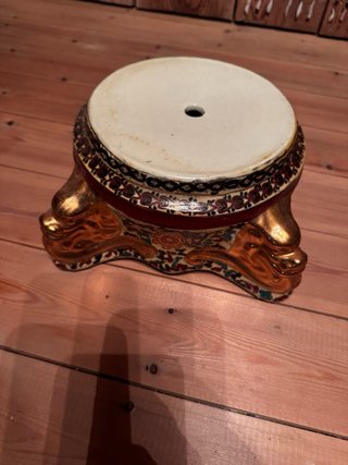 Jarrón Chino Cerámica Porcelana Dorado