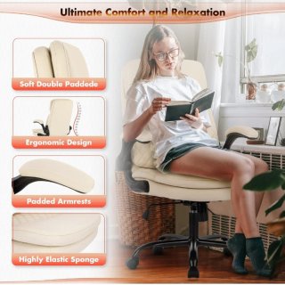 Silla de Oficina COLAMY Beige NUEVA
