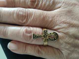 Anillo Egipcio Llave de la Vida Dorado