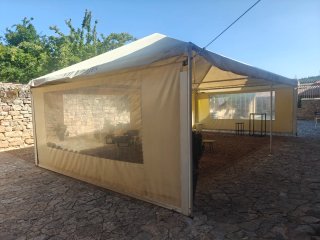 Carpa Terraza Bar Beige/Blanco