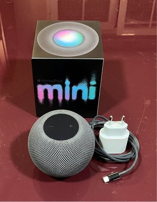 Apple HomePod mini gris con cargador
