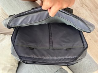 Mochila bolso Coolbell ordenador gris y marrón
