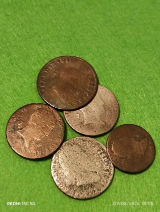 Lote 5 Monedas Antiguas España Maravedís