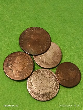 Lote 5 Monedas Antiguas España Maravedís