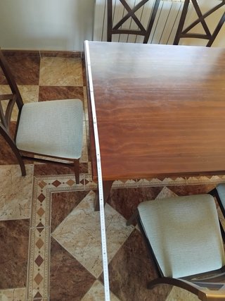 Mesa extensible comedor y 6 sillas madera maciza