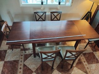 Mesa extensible comedor y 6 sillas madera maciza