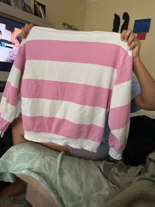 Jersey invierno rayas rosa y blanco