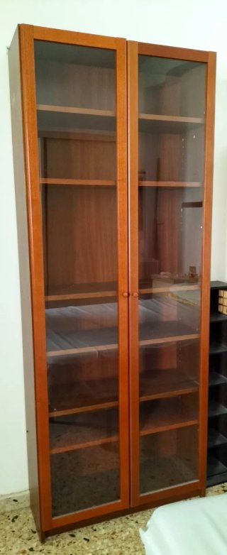 Vitrina Billy Ikea Oxberg marron