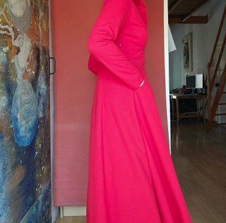 Vestido rosa largo