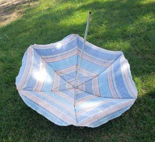 PARASOL SOMBRILLA de tela a rayas 140cm
