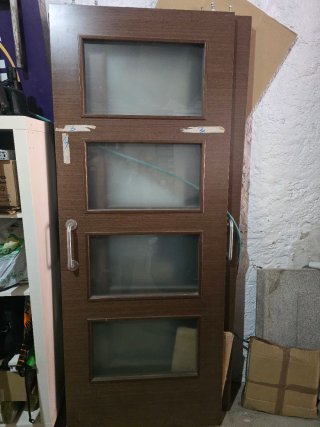 Puertas correderas madera con cristal