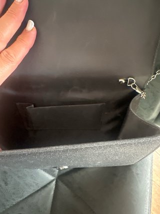 Borsa cerimonia nera con catena argento