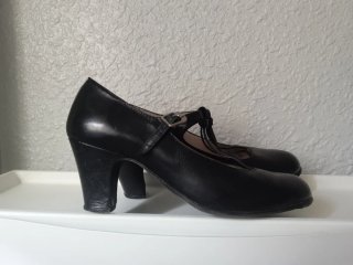 Zapatos Flamenco T-Strap Hebilla Negro Talla 38