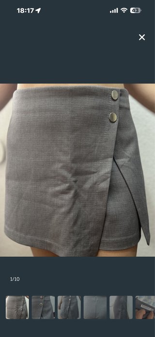 Falda pantalón gris Stradivarius