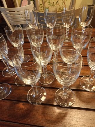 Juego de copas de cristal
