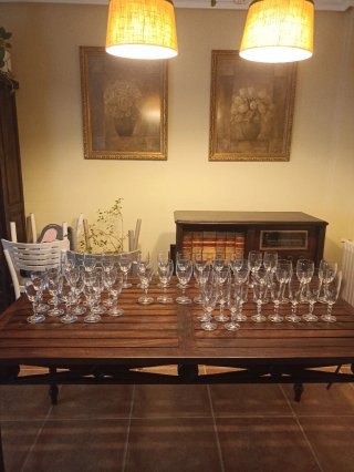 Juego de copas de cristal