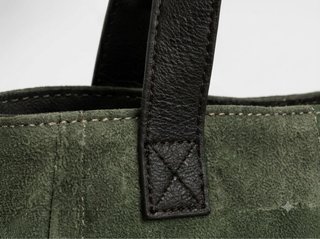 Bolso Shopper de mujer Piel Ante Verde