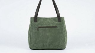 Bolso Shopper de mujer Piel Ante Verde