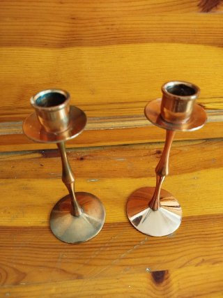 2 Candelabros Vintage Cobre Años 60-70