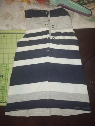 Vestido bebé 3 meses rayas con conejos