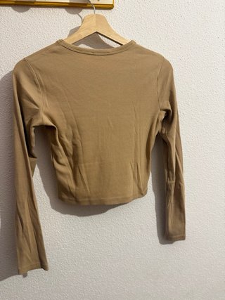 Camiseta manga larga beige