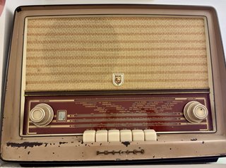 Radio Philips Beige/Marrón Antigua