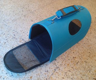 Transportín gato/perro pequeño azul
