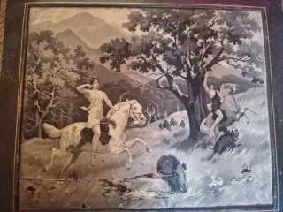 Caja antigua piel y seda