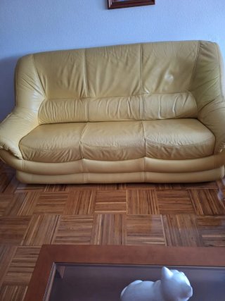 Sofás amarillos 100% Piel 3+2