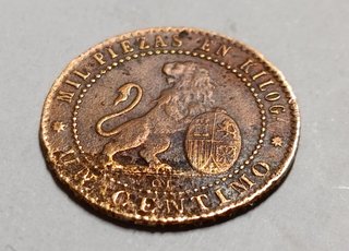 Moneda 1 Céntimo 1870 Cobre Gobierno Provisional